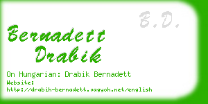 bernadett drabik business card